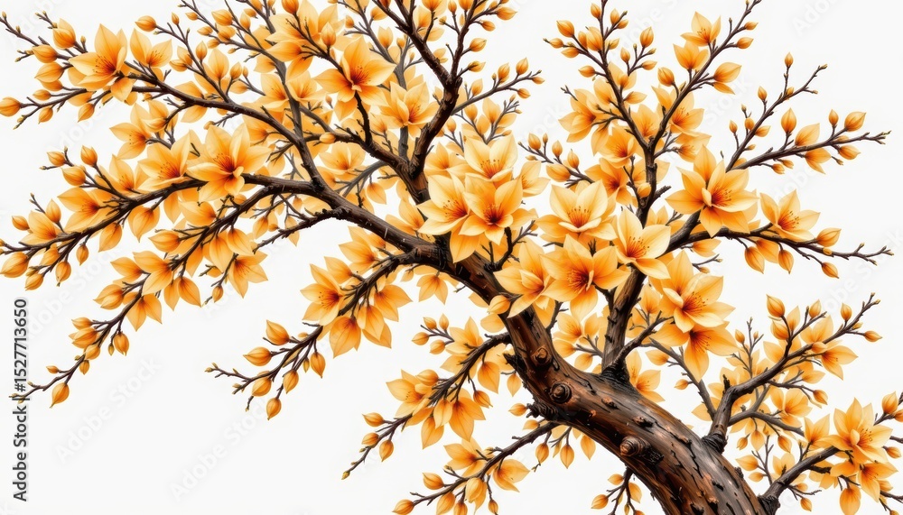 Fototapeta premium Golden canopy, a tree emblaced in symphony of yellow flowers breathtaking display of nature's artistry