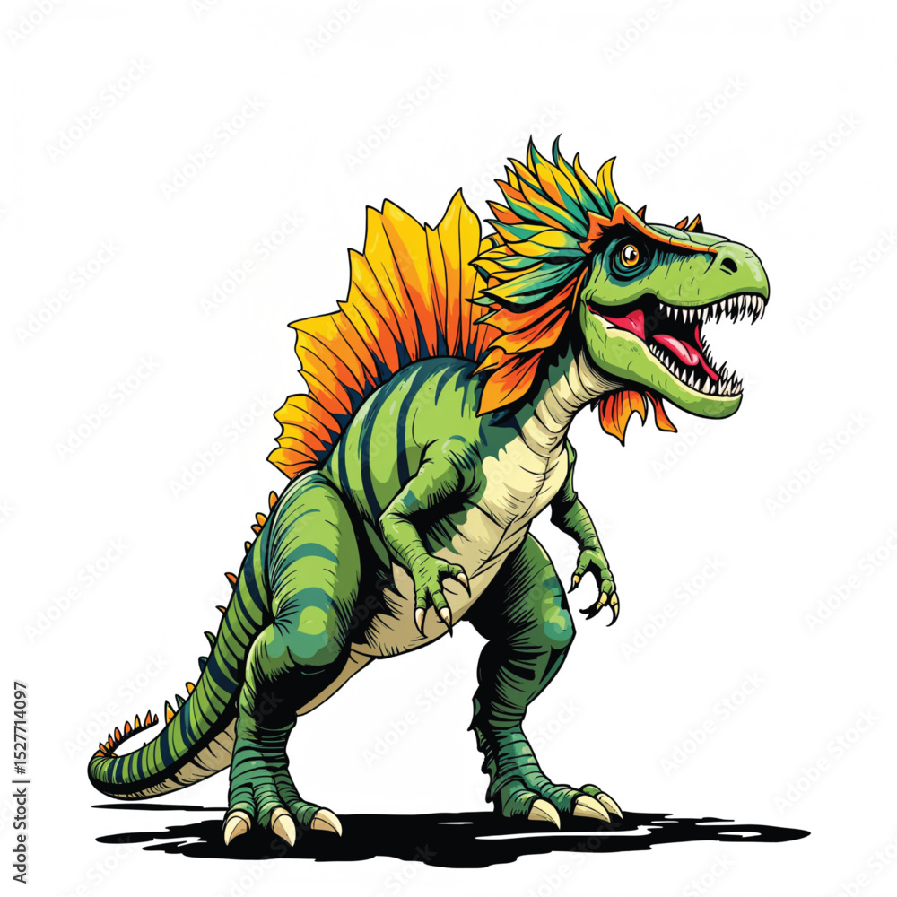 Obraz premium Dilophosaurus dinosaur vector illustration isolated
