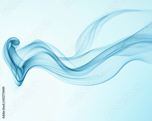 Abstract Smoke Waves with Cigarette on Light Blue Background
