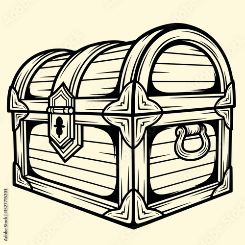 Locked Treasure Coffer Logo - Smooth Flowing Lines