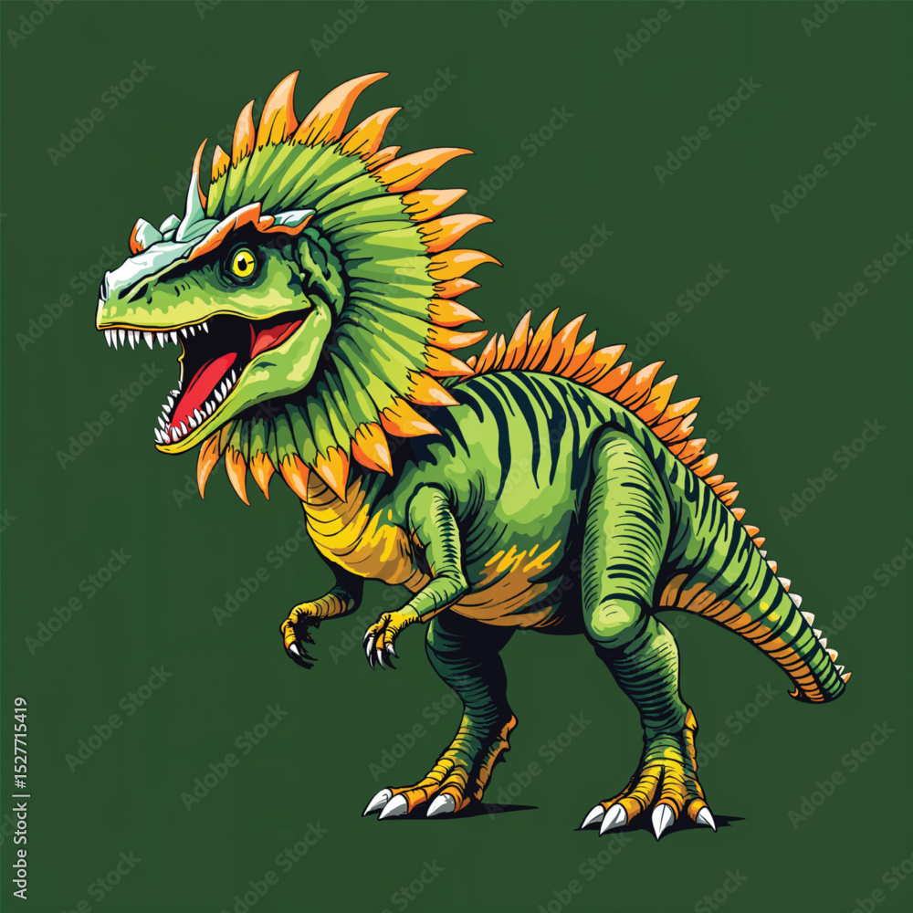 Obraz premium Dilophosaurus dinosaur vector illustration isolated