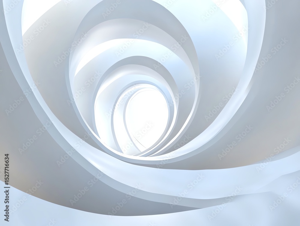 Abstract White Spiral Structure with Shallow Depth and Subtle Lighting Abstract White Spiral Structure with Shallow Depth and Subtle Lighting