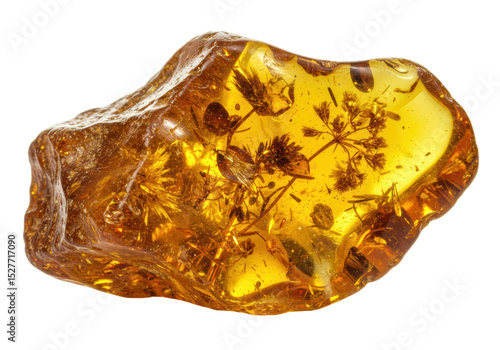 Bilde på lerret Isolated Piece of Amber with Fossilized Plant Inclusion