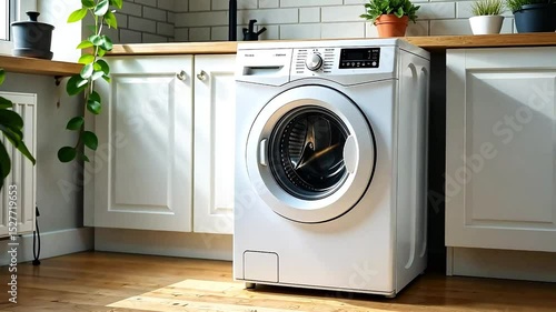 Wallpaper Mural Washing machine in a home environment Torontodigital.ca