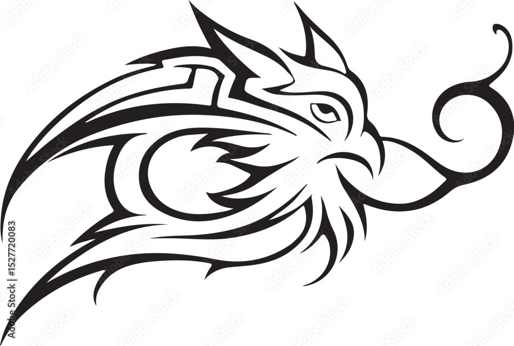 Obraz premium Tribal Flame and Dragon Tattoo Designs vector bundle