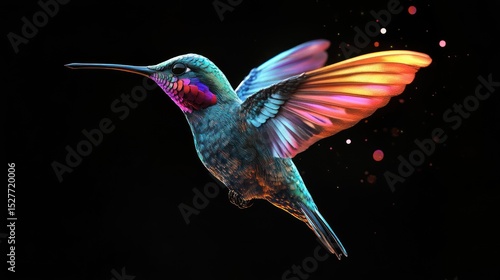 Hummingbird in Flight: A Symphony of Colors