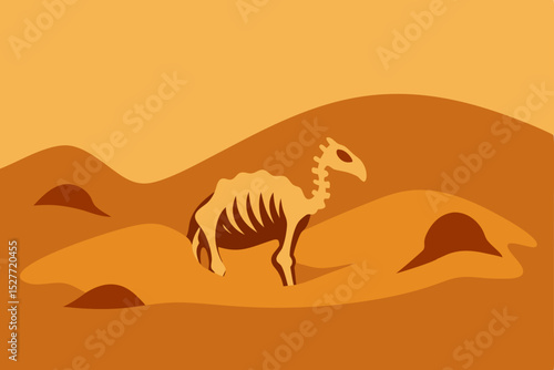 Desert Skeleton A Camel's Remains in the Sands of Time