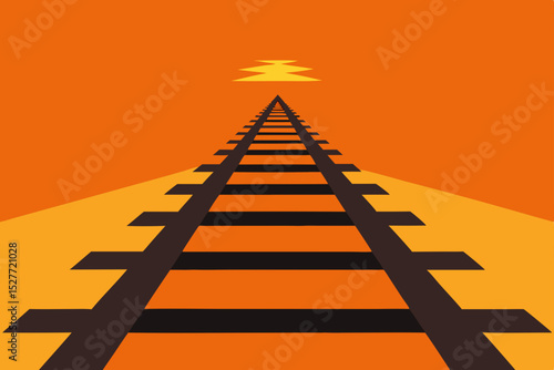 Asphalt highway leading up to the sky, a symbolic path to future success