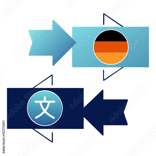 Multilingual return icon for international logistics concept - 2