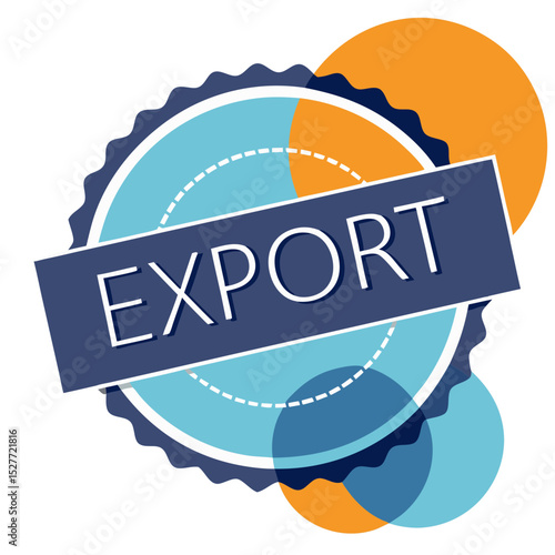 Export icon stamp for international logistics concept