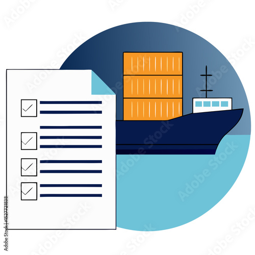 Freight manifest icon for international logistics concept