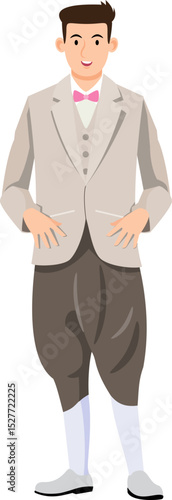 groom cartoon Asian character modern style avatar