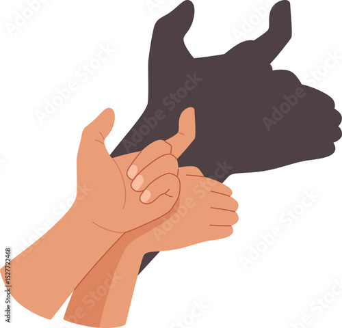 Bull Hand Shadow Puppet