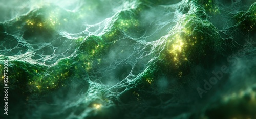 Abstract, vibrant, green, organic, textured surface