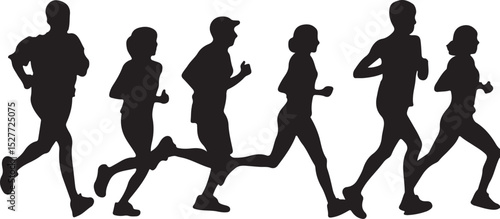 Boy Girls ruining vector silhouette