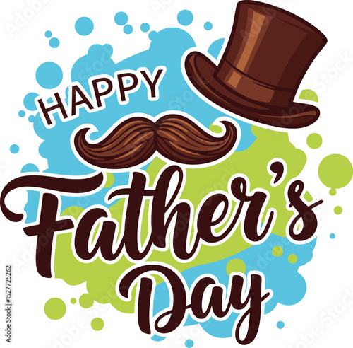 Father's Day Celebration Vector Logo for Greeting Card or Social Media Post