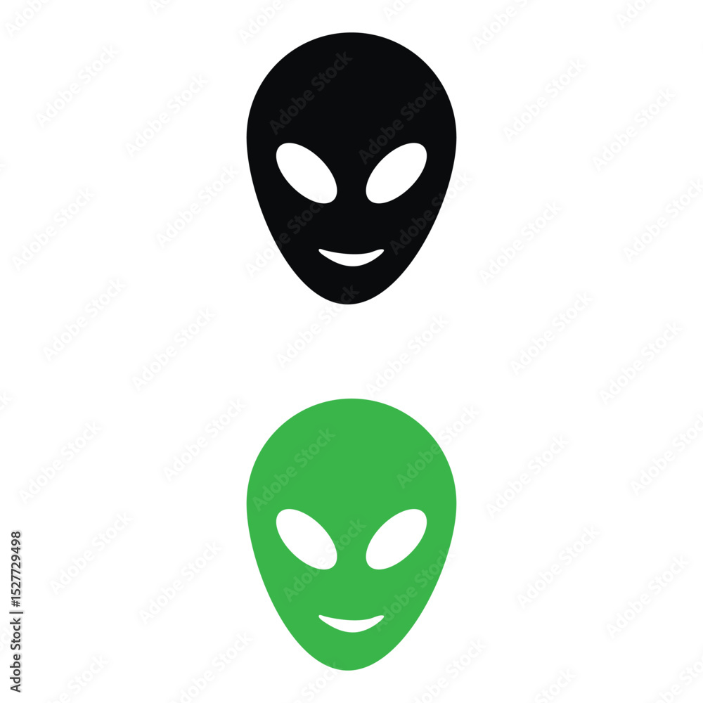 Alien Head Illustration vector Simple on white background Alien Head Illustration vector Simple on white background