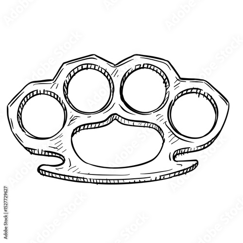 metal knuckle handdrawn illustration⁠
