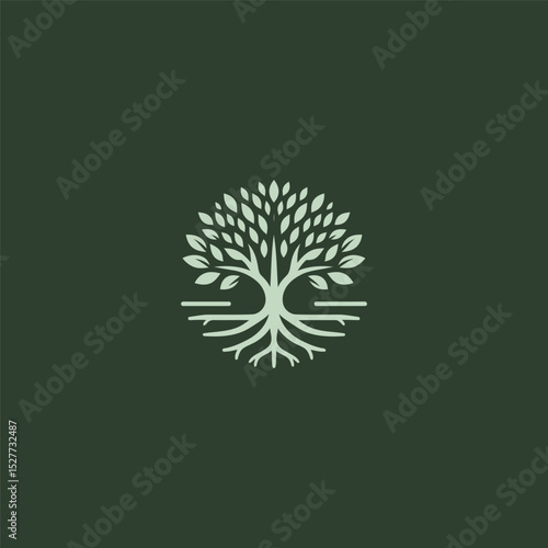 Mangrove tree logo in natural and minimalist design.