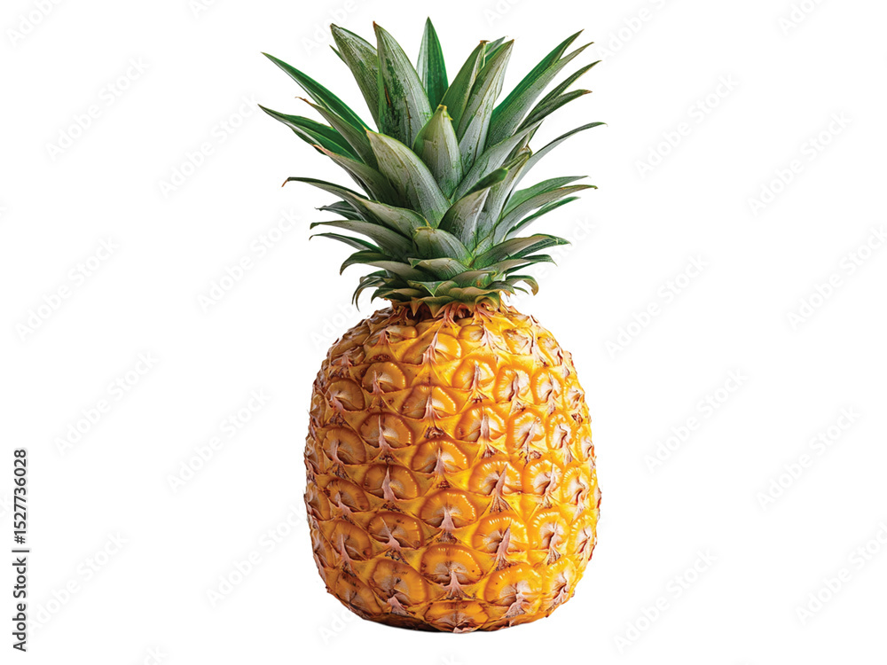 Fototapeta premium Pineapple isolated on transparent or white background, clipping path ,png 
