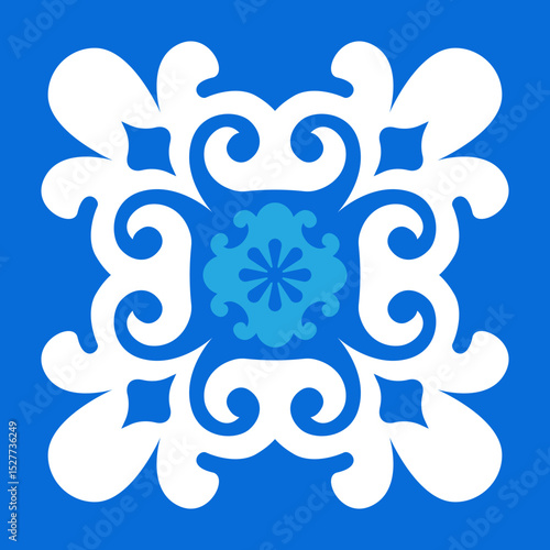 Portuguese Oriental Folk Wall Stencil - Oriental Pattern for Home Decor