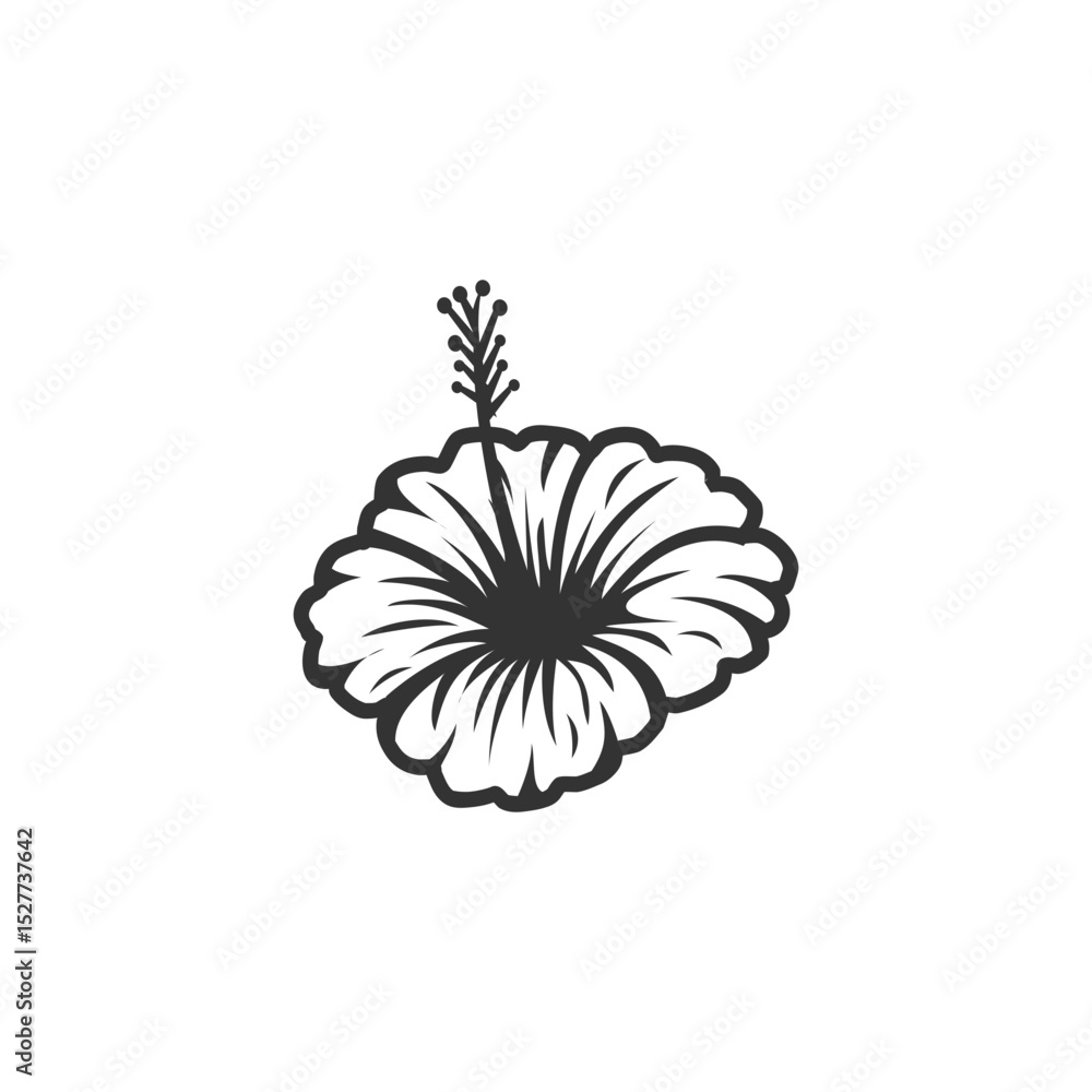Fototapeta premium Hibiscus Vector Art - Elegant Tropical Flower Clipart