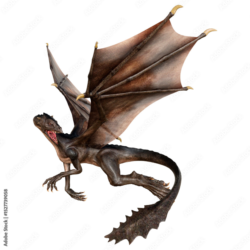 Fototapeta premium 3D Rendering Fairy Tale Dragon on White