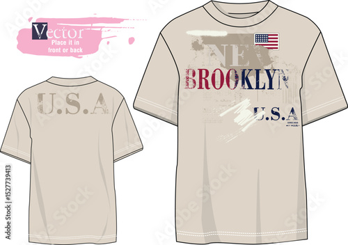 USA T, Urban typography hipster street art, BROOKLYN graffity design, graphic tees art, graffiti slogan print, Grunge quote typography. typography street art, t shirt graphics.eps8