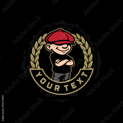 vector illustration of a man ultras hooligan in laurel