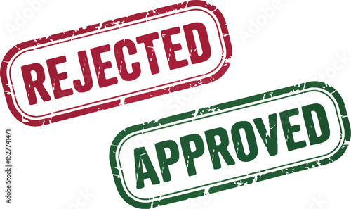 Rejected and Approved Stamp Marks Red Rejected and Green Approved Rubber Stamps Concept