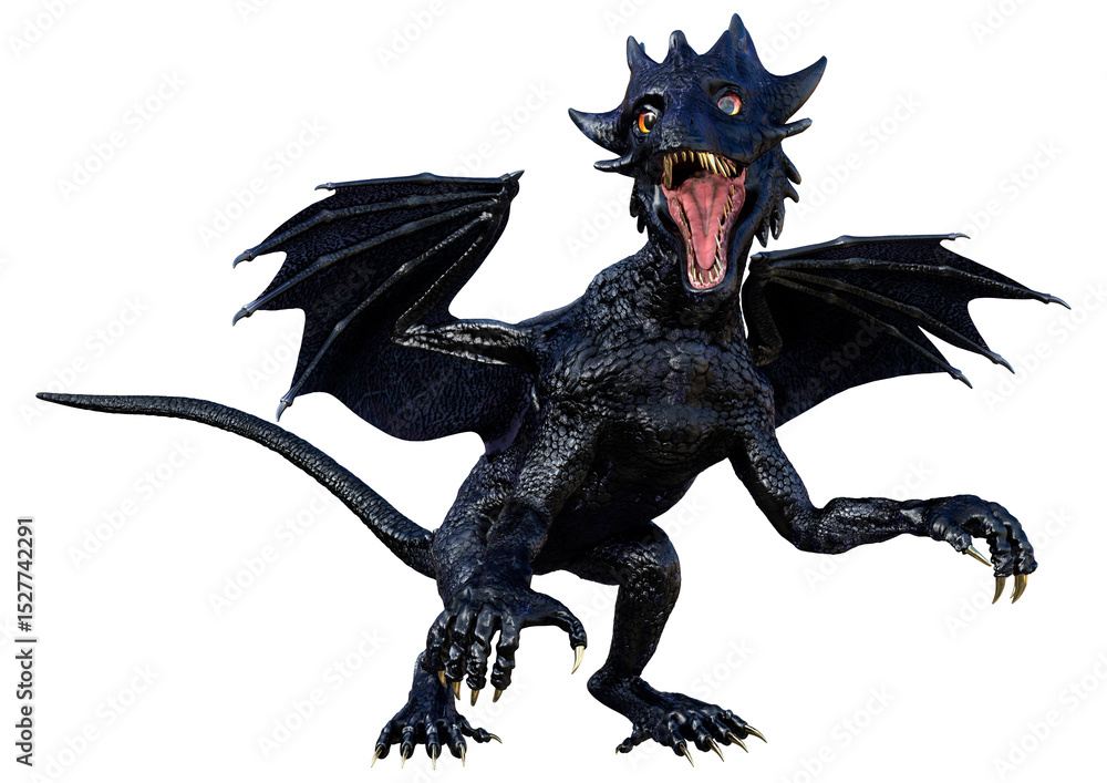 Fototapeta premium 3D Rendering Fairy Tale Dragon on White