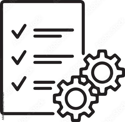Streamline Your Workflow Checklist and Gear Icon for Optimized Productivity