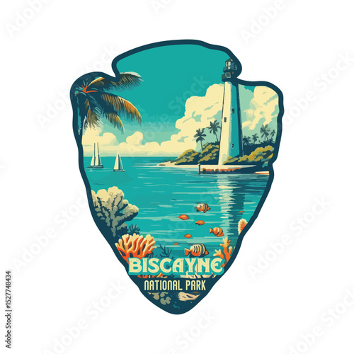 Vintage Biscayne national park, USA National park, Retro National park, United States of America National Park, national park service, Biscayne national park