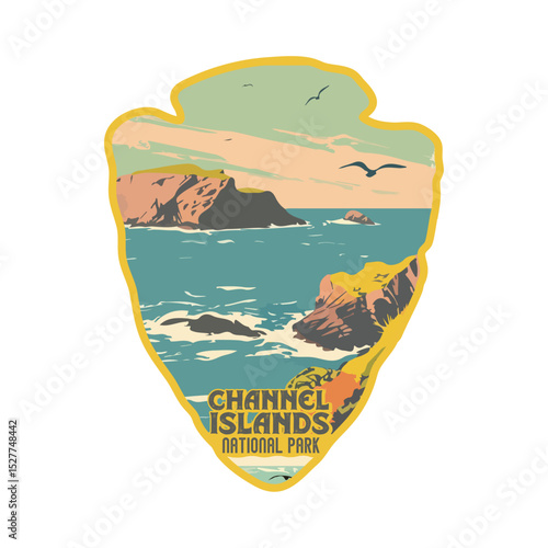 Vintage Channel Islands National park, Retro National park, United States of America National Park, national park service, Channel Islands park