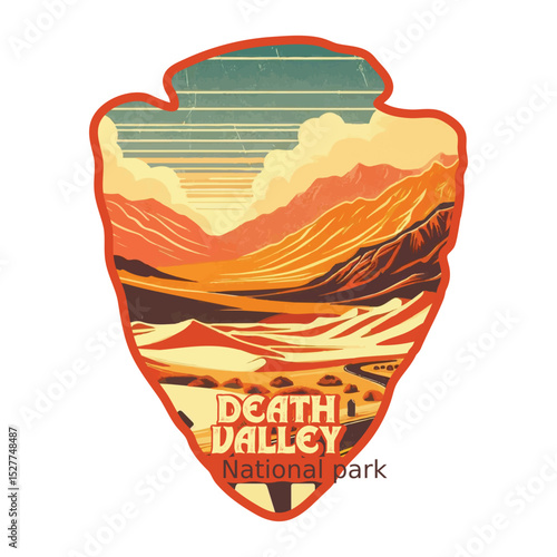 Vintage Death Valley USA National park, Retro National park, United States of America National Park, national park service, Death Valley national park