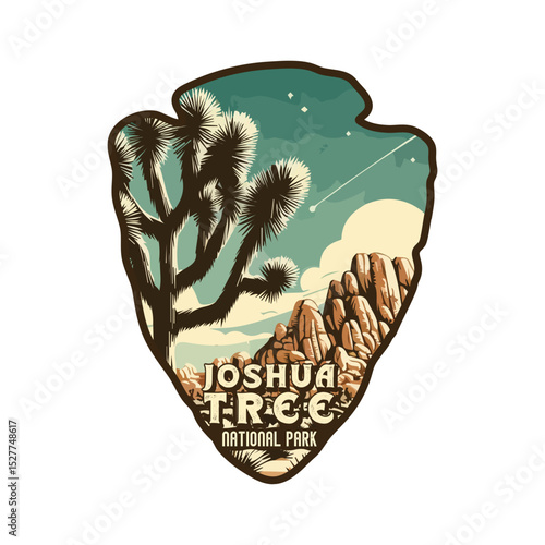 Vintage Joshua Tree USA National park, Retro National park, United States of America National Park, national park service