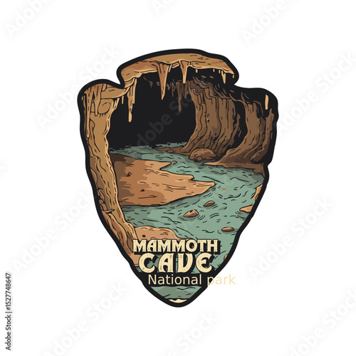 Vintage Mammoth Cave National park, Retro National park, United States of America National Park, national park service
