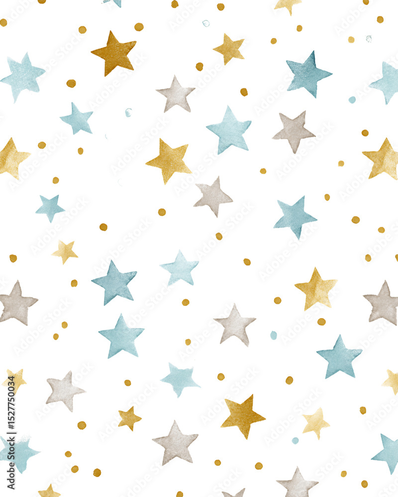 Naklejka premium Watercolor Stars on Transparent Background, PNG