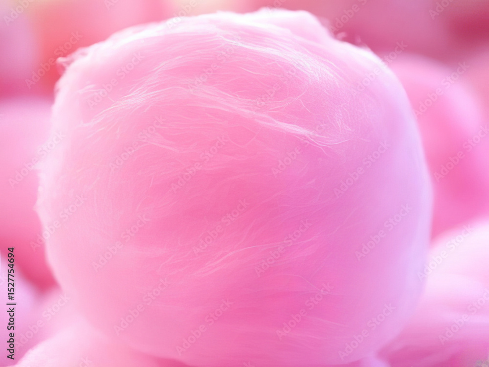 Close-up of fluffy pink cotton candy, sweet treat texture Close-up of fluffy pink cotton candy, sweet treat texture