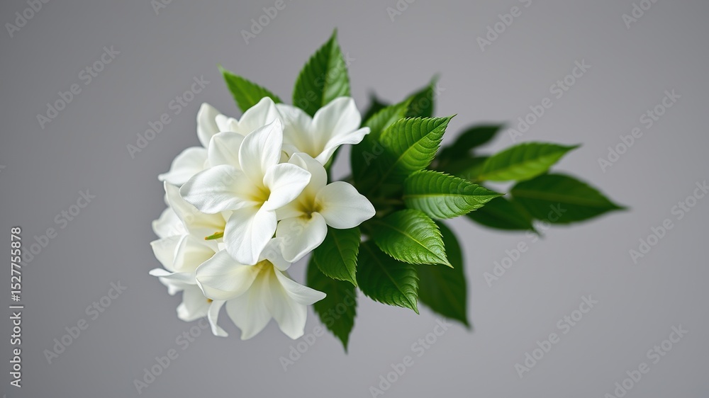 Fototapeta premium Exquisite White Flower Bouquet on Grey Background