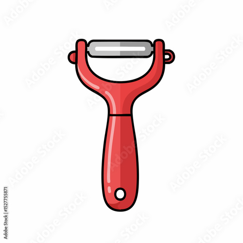 Simple red y-peeler cartoon illustration
