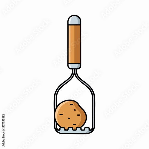 Simple potato masher with potato illustration