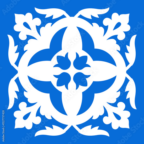 Ceramic Style Kitchen Wall Stencil - Georgian Decorative Tile