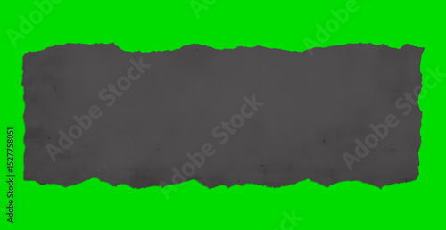 green torn paper, Torn Dark Paper and Green Screen, Ripped Black Paper Frame and Chroma Key, Blank Grunge Note Background
