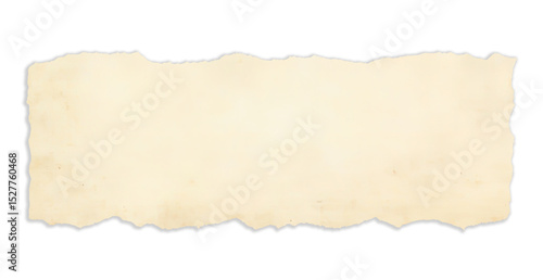 Torn Beige Paper and Rough Edges, Vintage Ripped Paper Strip and Texture, Old Note Background