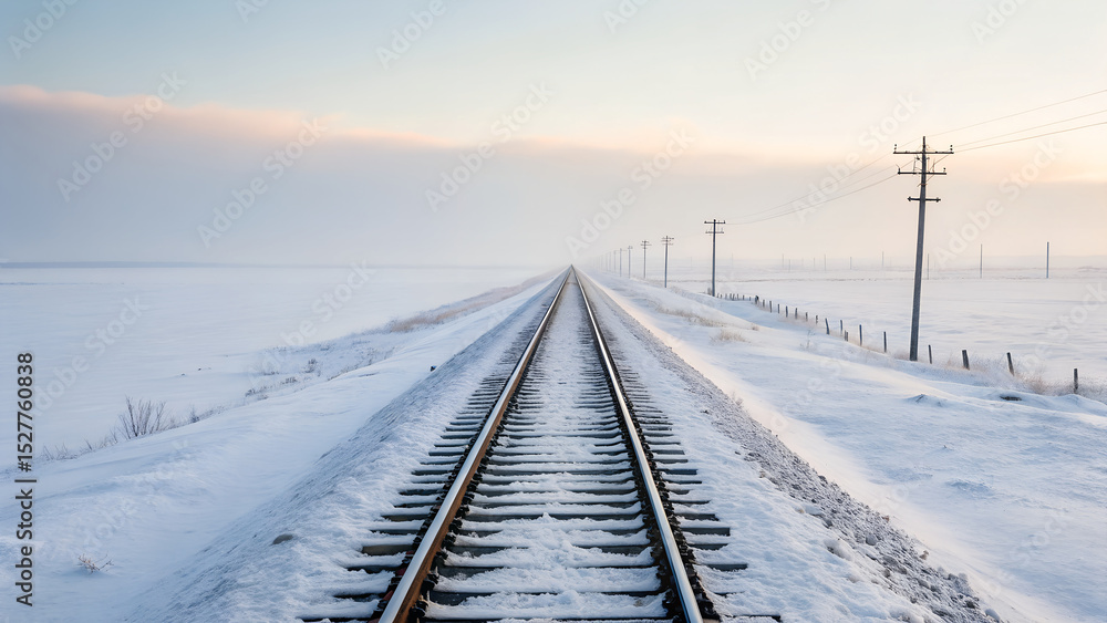 Fototapeta premium Railway in winter