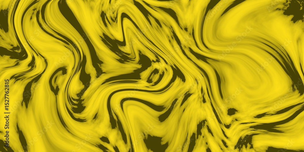 Fototapeta premium Abstract swirling yellow and dark green marble texture background image