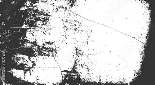 Grunge border texture with eroded and cracked wall elements in black and white ideal for photo overlays aged effects or weathered graphic design backdrops