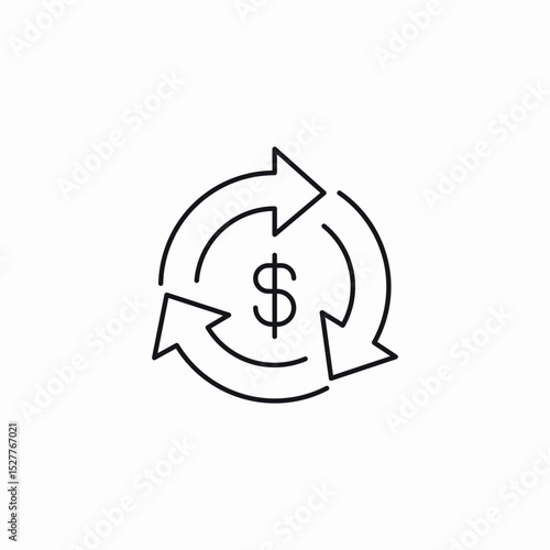 financial cycle icon sign vector
