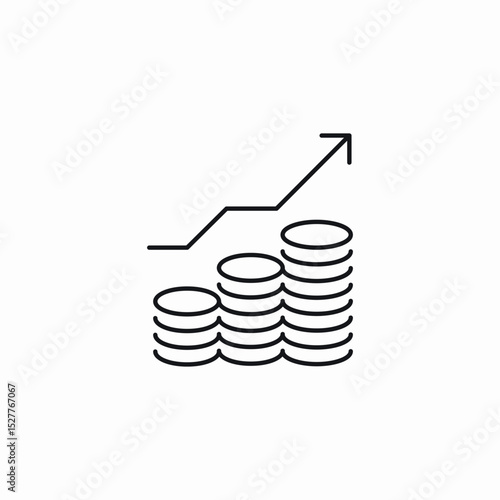 financial gains icon sign vector